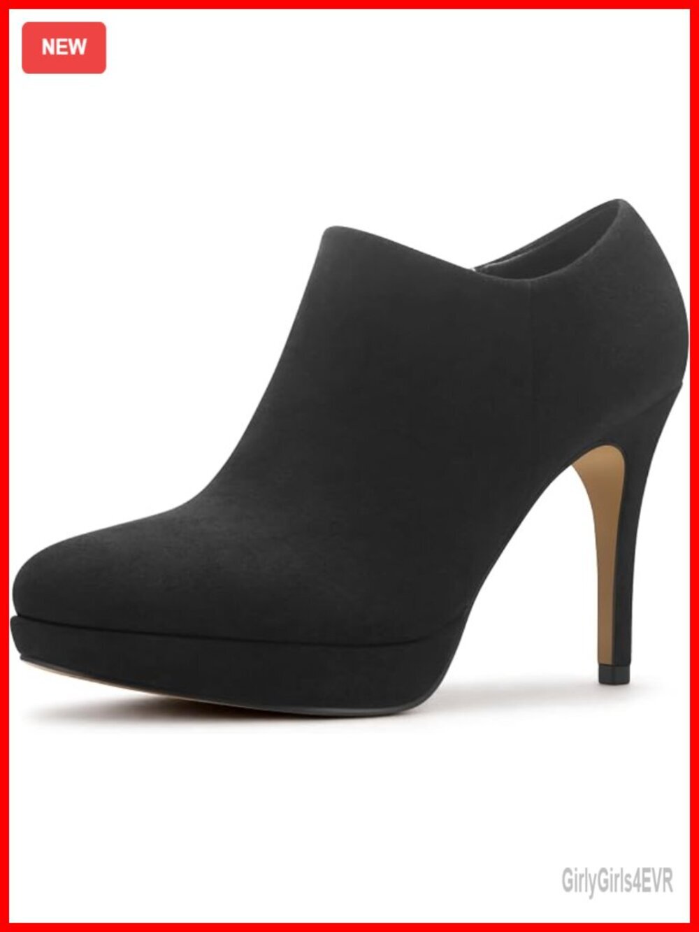 Platform Stiletto Ankle Boots High Heel Faux Suede Winter Dress Shoes